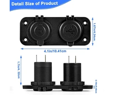 Thlevel automobilinis usb įkroviklio lizdas 5 V 4.2a greitas įkrovimas su led indikatoriumi, atsparus vandeniui ir dulkėms, skirtas 12 V ~ 24 V valtims, motociklams, visureigiams, autobusams, sunkvežimiams, nameliams ant ratų, jūrų transporto priemonėms,