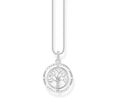 Thomas Sabo Ke2148-643-14-l45v moteriškas kaklo papuošalas su gyvybės medžio pakabuku iš 925 sidabro su kubiniu cirkoniu, ilgis: 40 cm-45 cm, sidabrinis, be brangakmenių