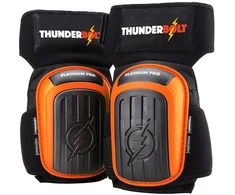 Thunderbolt® profesionalūs kelių apsaugos, patogūs geliniai kelių įtvarai darbui, statyboms, grindų klojimui, sodininkystei su tvirtais neslystančiais dirželiais, oranžiniai
