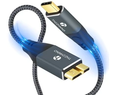Thzzhnno usb c į micro b kabelis 0,5 m, micro b į usb c kietojo disko kabelis, skirtas iphone 15, 16, my passport, ipad/tablet