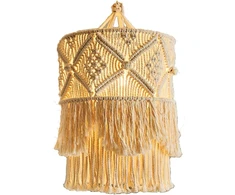 Tiamu macrame pakabinamas gaubtas, boho lubų gaubtas, pakabinamas šviestuvo gaubtas, žibinto krepšys, austas lininis audinio gaubtas, lubų šviestuvo gaubtas miegamajam, prieškambariui, valgomojo stalui