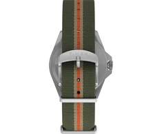 Timex Expedition unisex laikrodis 36 mm žalias audinys su dryžiais žalias ciferblatas sidabrinis korpusas Tw4b32400, sidabrinis, apyrankė
