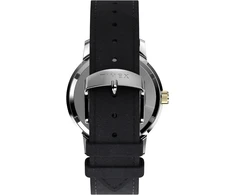 Timex Marlin Automatic vyriškas laikrodis 40mm juodas dviejų dalių odinis greito atsegimo juodas ciferblatas nerūdijančio plieno korpusas Tw2w33900, juodas/juodas/nerūdijančio plieno, apyrankė