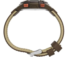 Timex vyriškas Expedition Cat5 41mm laikrodis - rudas odinis dirželis, skaitmeninis ciferblatas, rudas korpusas