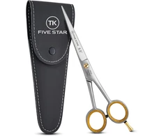 Tk five star solingen® barber cut premium 6.5 colio itin aštrios plaukų kirpimo žirklės, nerūdijančios, su mikro dantukais, skirtos moterims, vyrams, kirpėjams ir vaikams, tinka storiems plaukams