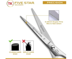 Tk five star solingen® signature professional 6 colių itin aštrios plaukų kirpimo žirklės barzdos žirklės plaukų kirpimo žirklės