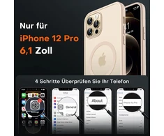 Tocol dėklas, skirtas iphone 12 pro, su magsafe, atsparus smūgiams, apsaugantis nuo pirštų atspaudų, atsparus įbrėžimams, permatomas galinis dangtelis, neslystantis, matinis, magnetinis telefono dėklas, skirtas iphone 12 pro, desert sand