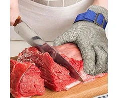Toeecy pjaustymui atsparios pirštinės, virtuvinės 5 lygio nerūdijančio plieno vielos darbinės pirštinės austrėms lupti, mėsai pjaustyti ir šveisti su vidinėmis pirštinėmis (l)