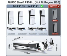 Tokluck horizontalus ps5 slim/pro laikiklis su aušintuvu, skirtas disc &amp; digital, ps5 horizontalus stovas su ps5 įkrovimo stotele, ps5 horizontalus stovas, skirtas ps5 slim &amp; pro konsolei (netinka ps5 2020)