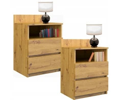 Top E Shop 2x naktinis staliukas ąžuolas artisan miegamojo komplektas, 40 cm