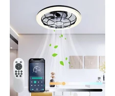 Topbos led lubų ventiliatorius su apšvietimu, lubų šviestuvas su ventiliatoriumi ir nuotolinio valdymo pulteliu, programėlė, 3 spalvų temperatūros, 6 greičių lubų ventiliatorius su šviesa [energijos klasė e]