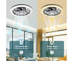 Topbos led lubų ventiliatorius su apšvietimu, lubų šviestuvas su ventiliatoriumi ir nuotolinio valdymo pulteliu, programėlė, 3 spalvų temperatūros, 6 greičių lubų ventiliatorius su šviesa [energijos klasė e]