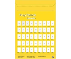 Topstick 8729 universalūs lipdukai, 100 lapų, 48,5 x 16,9 mm, 68 vnt. ant A4 lapo, 6800 vnt., lipnūs, spausdinami, matiniai, tuščio popieriaus lipdukai, balti