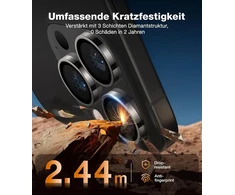 Torras, skirtas iphone 16 pro / 16 pro max kameros apsaugai [dūžiams atsparus karinis lygis ir patvarumas] atsparus įbrėžimams ir smūgiams, skirtas iphone 16 pro / 16 pro max, juodas