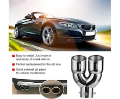 Toweboory išmetimo sistemos antgalis, dvigubo vamzdžio išmetimo y formos automobilio išmetimo vamzdžio skirstytuvas, išmetimo vamzdžio dvigubi antgaliai, duslintuvas, išmetimo garso stipriklis, nerūdijantis plienas