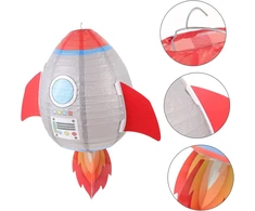 Toyandona raketų formos pakabinami planetų žibintai raketų kosmoso žibintai astronautų vakarėlio dekoracijos popieriniai žibintai vakarėlio dovana žibintas raketos formos namų dekoras namų apyvokos vaikų geležinis ateivis