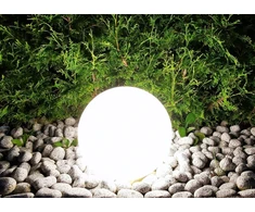 Trango Garden 200b Led sodo gaublys Ip44, rutulinis šviestuvas, 20 cm skersmens, baltas, su 1x E27 Led lempute 3000 K šiltai balta šviesa ir 5 m kabeliu sodo lauko takų apšvietimui