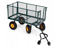 Transportinis sodo vežimėlis max 400 kg atidaromi šonai pripučiami ratai