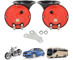 Traukinio signalas, Lncboc 110 Db universalus sraigės oro signalo garsiakalbis automobilinis traukinio signalas 12 V automobiliui, motociklui, sunkvežimiui, valčiai, atsparus vandeniui, 2 vnt. (raudonas)