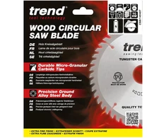 Trend Wood akumuliatorinis diskinis pjūklas, 140 mm skersmens, 20 mm skylė, 48t, 1,8 mm pjūvis, +5° kampas, Tct Fine Finish Csb/14048t