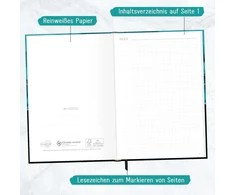 Trendstuff by Häfft A5 formato sąsiuvinis kvadratu "shiny Teal" - 124 puslapiai, 62 lapai - idealiai tinka kaip dienoraštis, kulkinis žurnalas, idėjų knyga, rašymo knyga - tvarus ir draugiškas klimatui