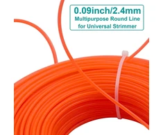Trimerio valas nailoninis, skersmuo 2.4 mm, ilgis 100 m, apvalus žolės trimerio siūlas, piktžolių trimerio krūmapjovės siūlai parkui, sodui, kiemui, vejai, žolei ir piktžolėms, oranžinis