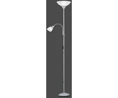 Trio Lighting Reality Leuchten R4393 87 prožektorius su skaitymo lempute 1 x E27 ir 1 x E14 sidabrinis, gaubtai balti