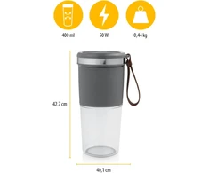 Tristar mini blenderis - 400 ml - 2 ašmenys - 1 greitis - 50 W - išsinešimui skirtas maišytuvas - kokteilių ir plaktų gėrimų gaminimo aparatas - Bl-4475