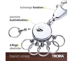 Troika raktų pakabukas, 9 cm, sidabrinis Kyr01-a117