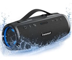 Kompiuterio kolonėlės Tronsmart Mirtune S100 bluetooth garsiakalbis, ipx7 atsparus vandeniui, 5.3 bluetooth, 20 valandų baterijos veikimo laikas, garsiakalbis vakarėliams lauke, tinkamas paplūdimiui, laukui ir kitoms scenoms (juodas)