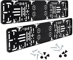Trustcar berėmio numerio laikiklis, 2 vnt., universalus numerio laikiklis automobiliui, leidžiamas numerio ženklas, įskaitant montavimo priedus, 520 mm x 110 mm, juodas