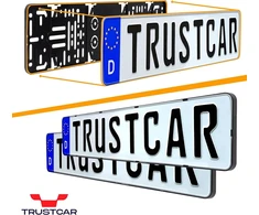 Trustcar berėmio numerio laikiklis, 2 vnt., universalus numerio laikiklis automobiliui, leidžiamas numerio ženklas, įskaitant montavimo priedus, 520 mm x 110 mm, juodas