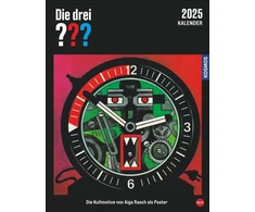 Trys ??? Plakatinis kalendorius 2025: Didelis sieninis kalendorius visiems gerbėjams: Ikoninės Aigos Rasch viršelių iliustracijos populiariai knygų serijai. ... Detektyvai (cinema Entertainment Calendar Heye)