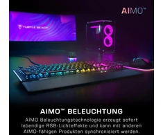 Turtle Beach Vulcan Ii mechaninė kompiuterinių žaidimų klaviatūra, Tactile Titan Ii jungikliai, apšviesti klavišai, nuimamas riešo atlošas, De išdėstymas