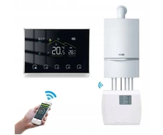 Tuya Wifi baterijos termostatas + Rf imtuvas vandens/dujiniam šildymui 5a