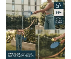 Twistball rinkinys [2025 patobulintas modelis] - patvarus dėl patobulintų dalių - sūpynių kamuolys vaikams ir suaugusiems - teniso kamuoliukas ant virvės, teniso treniruoklio žaidimas sodui ir laukui