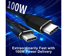 Twozoh 4k usb c kabelis 100 W 4,5 m 2 vnt. pakuotė („viskas viename“), usb 3.2 gen 2 x 2 20 gbps duomenų perdavimas pd greitas įkrovimas usb c 3.1 type c kabelis, 4k @ 60 hz vaizdo monitoriaus kabelis