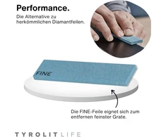 Tyrolit Life Premium elastingų dildžių rinkinys galingiems slidžių ir snieglenčių kraštams - slidžių kraštų galąstuvo derinys iš grubių ir smulkių elastingų dildžių efektyviam smulkiam galandimui kaip iš slidžių serviso