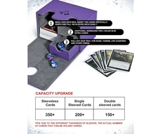Uaono dėžutė kortoms magic the gathering, kortų dėžutė su kubo dėklu daugiau nei 200 kortų, aukščiausios kokybės magnetinė kortų dėžutė, suderinama su mtg commander (violetinė)