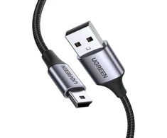 Ugreen usb mini-b įkrovimo kabelis usb a male į mini usb male nailoninis, suderinamas su ps3 žaidimų valdikliu, išoriniu kietuoju disku, dash cam, mikrofonu ir kt. (3 m)