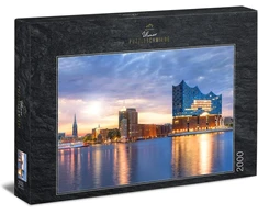 Ulmer Puzzleschmiede dėlionė "elphi" - 2000 detalių dėlionė - Elbphilharmonie Hamburge - koncertų salė ir orientyras prie Elbės Hanzos miesto Hamburgo uoste, Šiaurės Vokietija