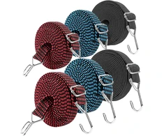 Unideal 6 elastinių įtempimo diržų rinkinys, elastinė juosta su kabliukais, įtempimo diržo plotis, 2 m ilgio įtempimo elastinis tvirtinimo diržas, krovinių pakavimas ir tvirtinimas dviračių laikikliams, motociklų bagažui