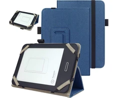 Universalus dėklas 6 colių Kindle Paperwhite Kobo el. skaityklėms, apsauginis folio dėklas su dirželiu rankai, suderinamas su Sony/kobo/tolino/pocketbook/kindle 6 colių el. skaityklėmis - tamsiai mėlynas