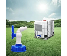 Universalus ibc konteinerio ventilio adapteris su 1/2 colio čiaupu eu stambiam sriegiui, plastikinis vandens žarnos išvadas, nepralaidus ir patvarus sodui ir pramonei (2 colių stambūs sriegiai į 1/2 colio)