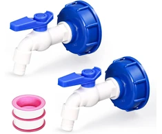 Universalus ibc konteinerio ventilio adapteris su 1/2 colio čiaupu eu stambiam sriegiui, plastikinis vandens žarnos išvadas, nepralaidus ir patvarus sodui ir pramonei (2 colių stambūs sriegiai į 1/2 colio)