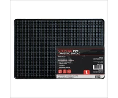 Universalus juodas pvc neslystantis guminis kilimėlis korio rašto, idealus automobiliams, virtuvėms, dirbtuvėms, garažams, laiptams, įėjimams