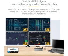 Universalus Usb-c dokas su keturiais vaizdo išėjimais ir 100w įkrovimu