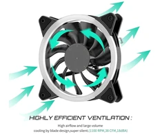 Uphere Rgb Led Kompiuterio Ventiliatorius 120mm su Valdikliu, 5 vnt.