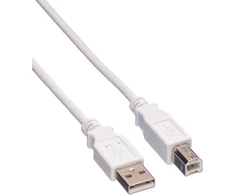 Usb 2.0 A-b kabelis, baltas, 1.8m