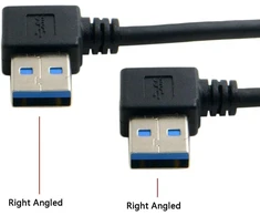 Usb 3.0 Kampinis Laidas (90° Dešinysis) - 20cm